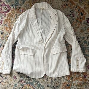Elegant Cream Striped Blazer
